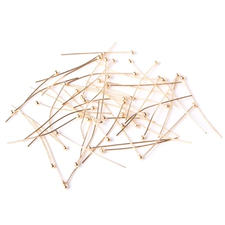 4AR191 Штифты с шариком 3см, 50 (+/-5)шт/упак, Astra&Craft (Золото)