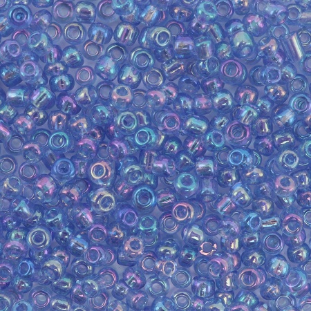 Бисер, (стекло), 11/0, упак./20 гр., Astra&Craft (166 св. синий/прозрачный, радужный)