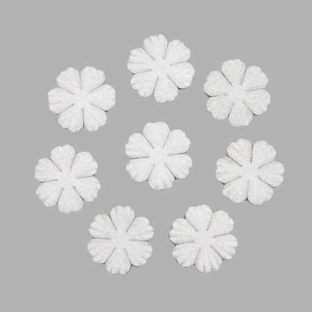 YX15-121 Бумажные лепестки с блестками 'Фиалки', d 5 см, упак./8 шт., Astra&Craft (серебряный)