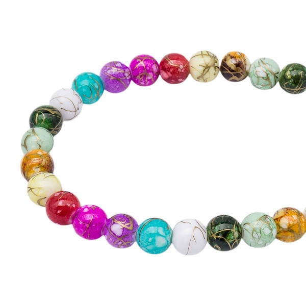 2008 Бусины пластиковые, микс 'Камешки', микс цвета, круглые, 7мм, 90шт/упак, Astra&Craft