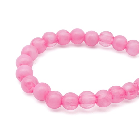 2006 Бусины пластиковые, полупроз., цветные, круглые, 6мм, 20гр, 170(+/-10)шт/упак,Astra&Craft (022 розовый)