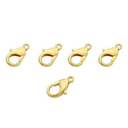4AR234 Замок для бус карабин 12мм, 5шт/упак, Astra&Craft (Золото)