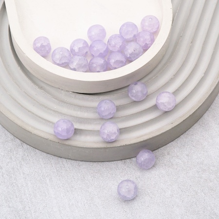 1301132 Бусины стеклянные 'Нефритовое кракле' 10мм, упак/20шт., Astra&Craft (1 сиреневый)