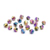 11332 Бусины стеклянные, гальваника, граненые, спираль, 6мм, 20шт/упак (5-радужный)