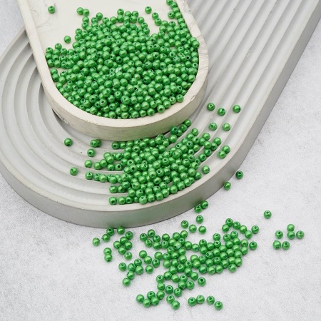 Бусины пластиковые, 'жемчуг', цветные, круглые, 4мм, 25гр, Astra&Craft (038 NL зеленый)