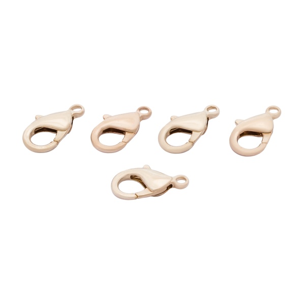 4AR2042 Замок для бус карабин, 14(+/-0,5) мм, 5 шт/упак, Astra&Craft (золото)