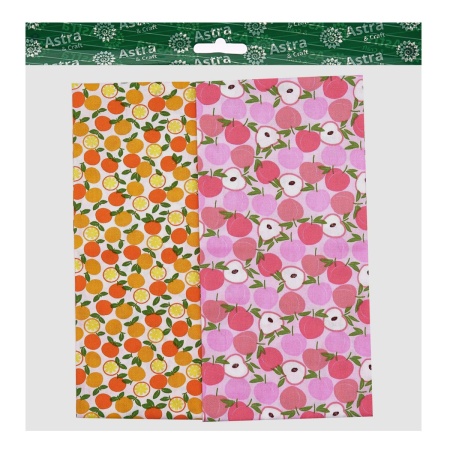 PAT02-04 Набор тканей 'Фруктовый микс' (100% хлопок), 50*50см, 2шт/упак, Astra&Craft