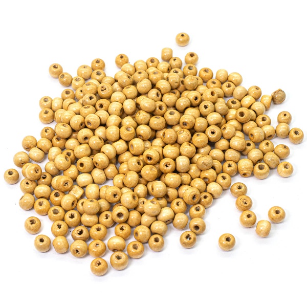 Бусины деревянные,натуральные, круглые, 8мм, 50гр, 290(+/-10)шт/упак, Astra&Craft (нат/дерево)