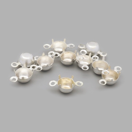 4AR2046 Цап для страз пришивной, 5 мм, 10 шт/упак, Astra&Craft (серебро)