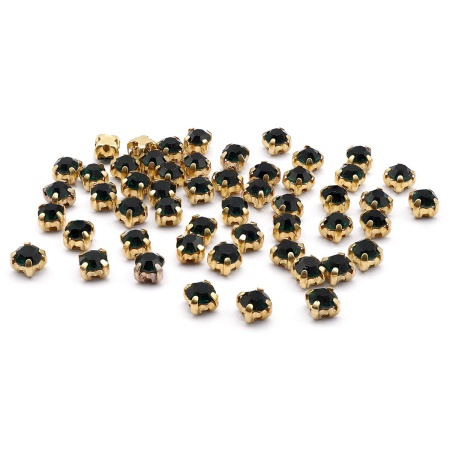 4AR159 /166 Хрустальные стразы в цапах/золото, 4мм, 50шт/упак, Astra&Craft (36 изумрудный)