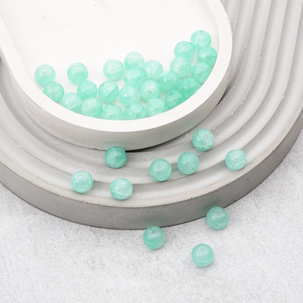 1301137 Бусины стеклянные 'Нефритовое кракле' 8мм, упак/34шт., Astra&Craft (1 бирюза)