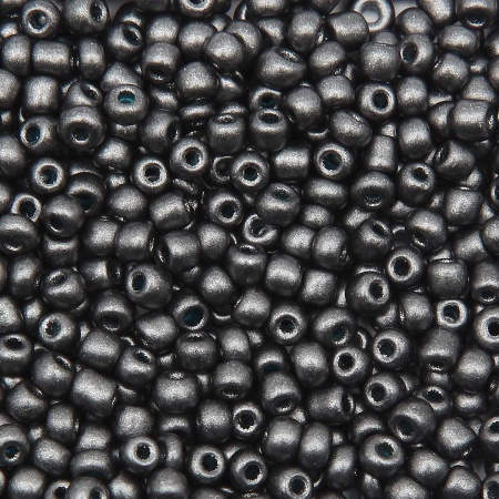 Бисер, (стекло), 11/0, упак./20 гр., Astra&Craft (922 графит/непрозрачный, матовый)