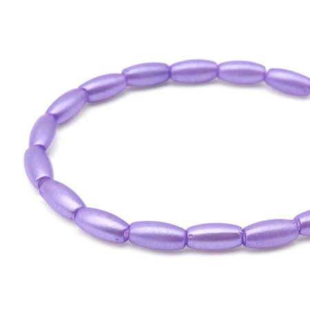 4AR293/294 Бусины пластиковые, 'жемчуг', цветные, рис, 3*6мм, 15гр, Astra&Craft (фиолетовый)