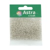 Бисер, (стекло), 11/0, упак./20 гр., Astra&Craft (21 белый/прозр.серебрист.центр(круг.отв.))