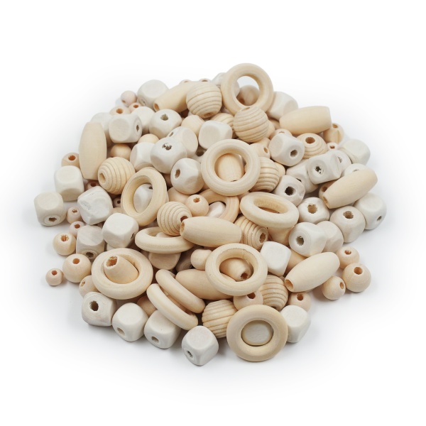 Набор деревянных неокрашенных бусин МИКС, 6-20 мм, 138 (+/- 6) шт, Astra&Craft