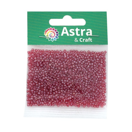 Бисер, (стекло), 11/0, упак./20 гр., Astra&Craft (105B бордовый/прозр.глянцевый)