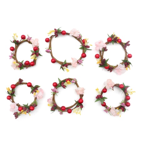 Декор праздничного стола, венок для свечей, 6 штук, №5