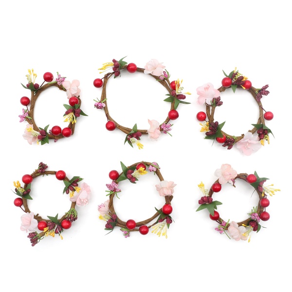 Декор праздничного стола, венок для свечей, 6 штук, №5