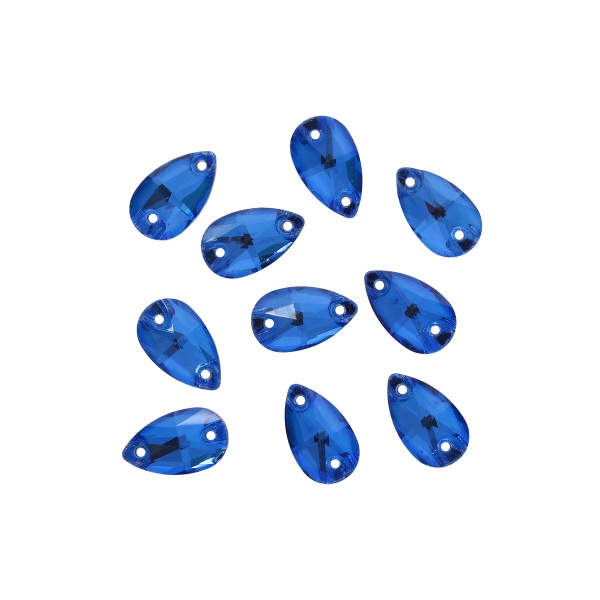 ХК011НН712 Хрустальные стразы пришивные формы 'капля', синий 7х12 мм 10 шт/упак.