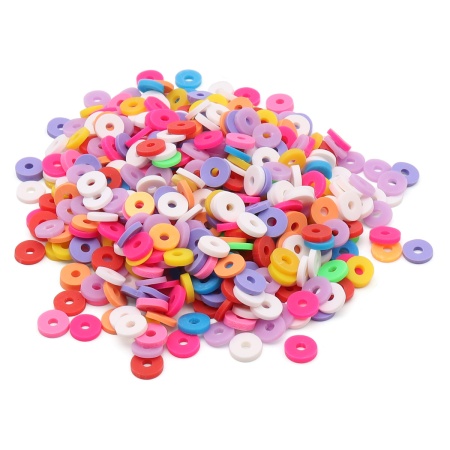 Бусины плоские из полимерной глины 6мм 20г, Astra&Craft (B2 малиновый микс)