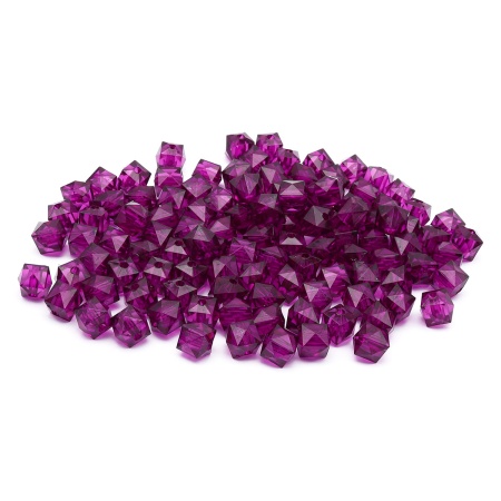 Бусины пластиковые, акрил, прозрач. в цвете, граненый куб, 10мм, 50гр, Astra&Craft (MG.3245-27 фиолетовый)