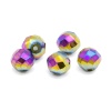 11394 Бусины стеклянные, гальваника, граненые, круглые, 12мм, 5шт/упак (5-радужный)