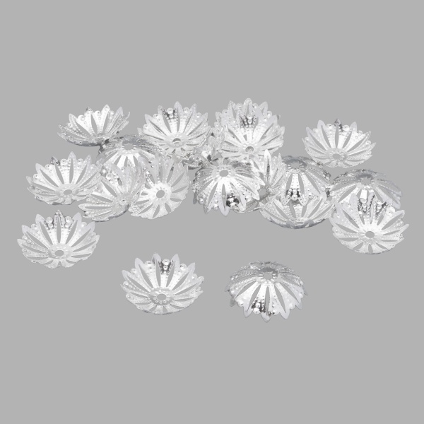 Шапочка для бусин 4AR208, 22мм 20шт/упак, Astra&Craft (Серебро)