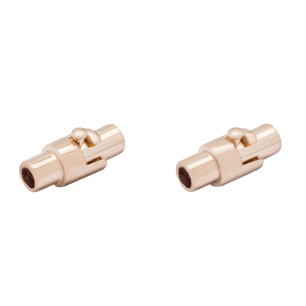 4AR358 Замок магнитно-поворотный для круглого шнура 3*15мм, 2шт/упак, Astra&Craft (Золото)