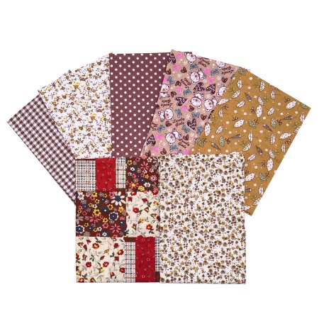 PAT07-01 Набор тканей 'Бежевый микс' (100% хлопок), 50*50см, 7 шт/упак, Astra&Craft