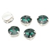 РЦ015НН10 Хрустальные стразы в цапах круглой формы, изумрудный 10 мм, 5 шт. Astra&Craft