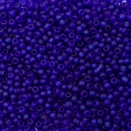 Бисер, (стекло), 11/0, упак./20 гр., Astra&Craft (M8 синий/прозр.матовый)