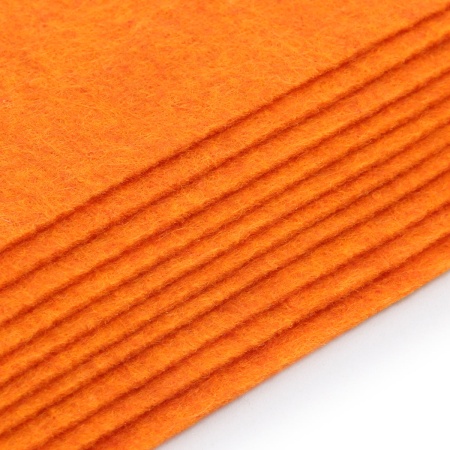 Фетр листовой мягкий, 1.0мм, 20х30см, 10 шт/упак Astra&Craft (AF886 светло-оранжевый)
