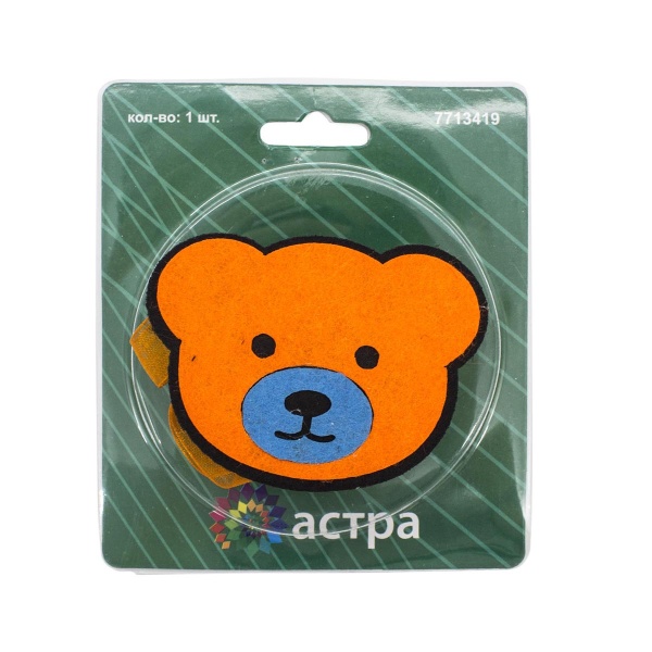 0368-0216 Клипса-магнит из фетра для штор 'мишка' Astra&Craft (C523/C833)