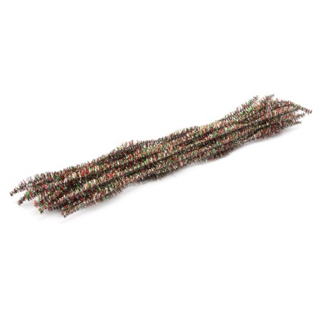 Проволока синельная блестящая 'Цветок', 12мм*300мм, 15шт/упак, Astra&Craft (B-042 красно-зеленый)