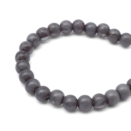 2006 Бусины пластиковые, полупроз., цветные, круглые, 6мм, 20гр, 170(+/-10)шт/упак,Astra&Craft (AD052 серый)