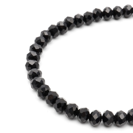 Бусины стеклянные 4*6мм, 30шт/упак Astra&Craft (801 черный)