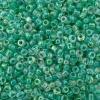 Бисер, (стекло), 11/0, упак./20 гр., Astra&Craft (212 зелёный/прозр.с цвет.центром (радужный))