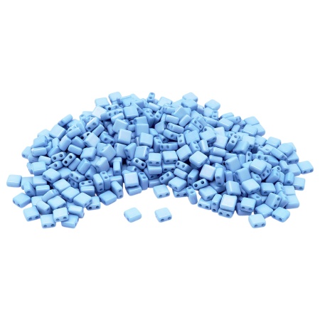 7429 Бусины пластиковые с двойным отверстием, плоский квадрат, 6*6*3мм, 50гр Astra&Craft (5 голубой)