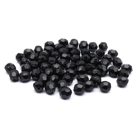 Бусины пластиковые, акрил, прозрач. в цвете, граненые круглые, 10мм, 25гр, Astra&Craft (MG.3241.45 черный)